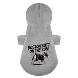 Boston Butt On The Run 100% Cotton Dog Fleece Hoodie