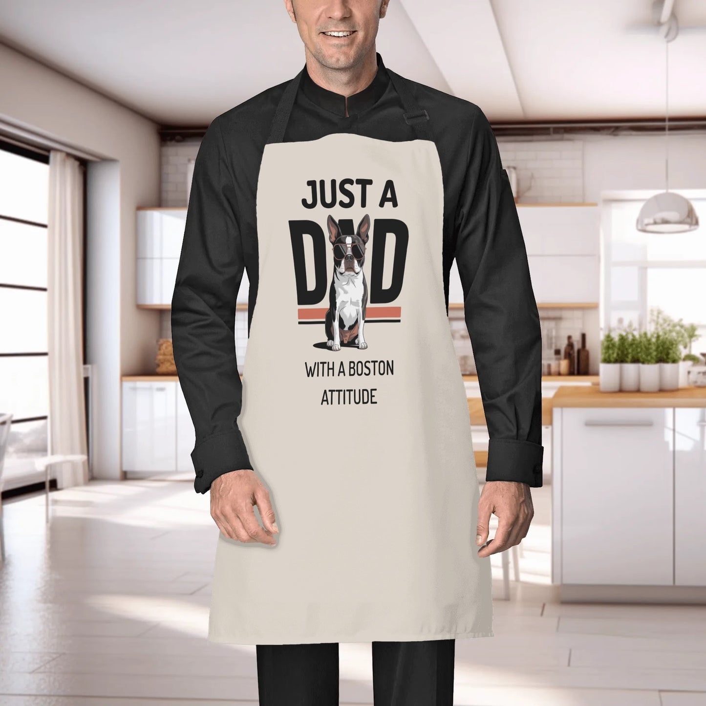 Just A Dad With A Boston Attitude Apron
