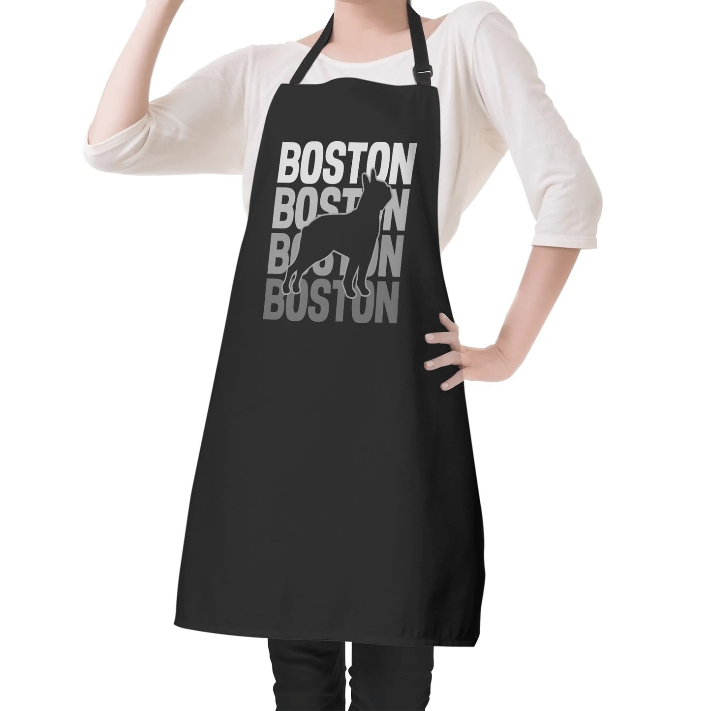 Boston X4 Boston Terrier Silhouette Apron