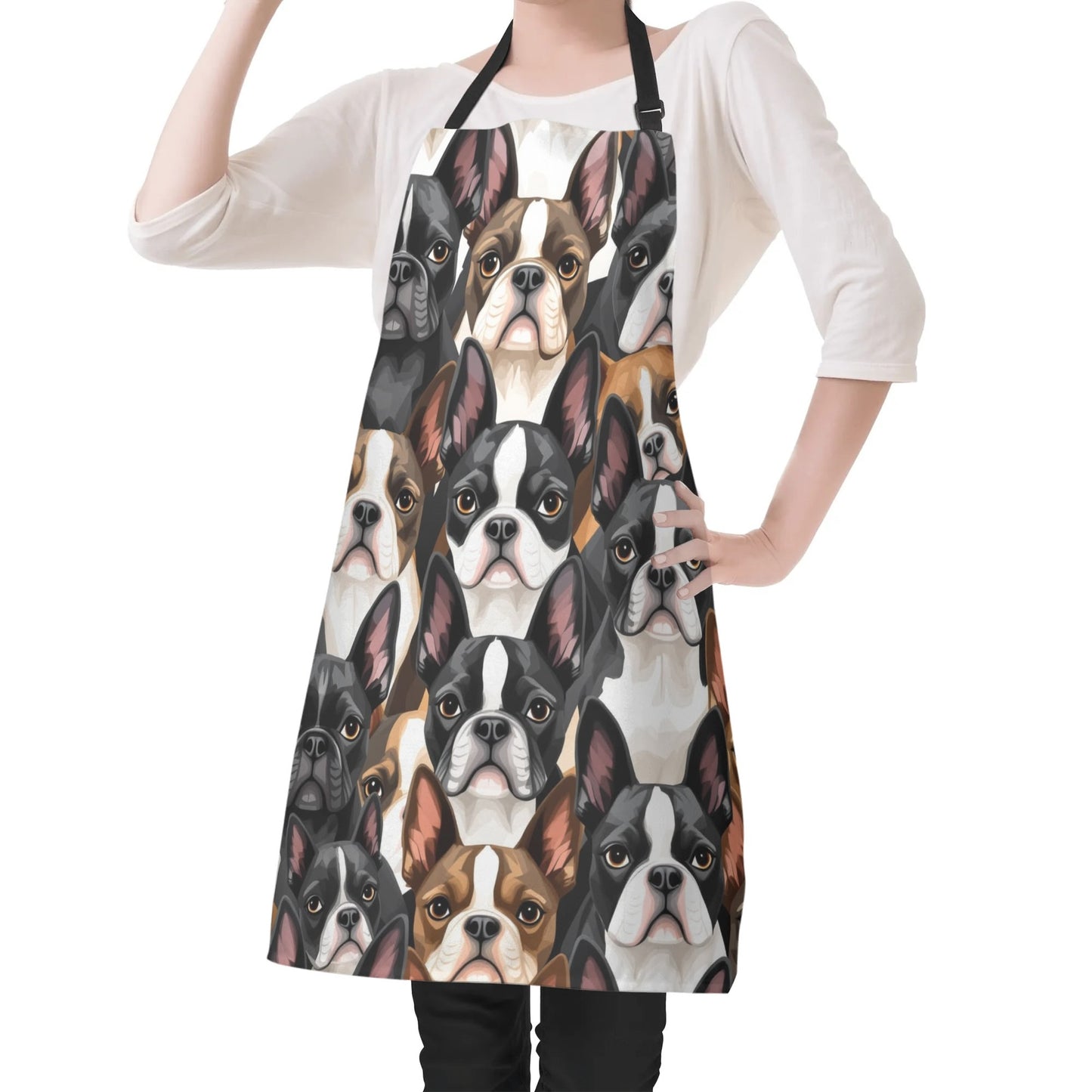 Boston Terrier Dogs Crowd Apron