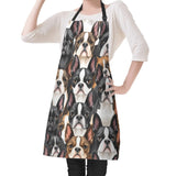 Boston Terrier Dogs Crowd Apron
