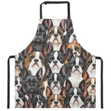 Boston Terrier Dogs Crowd Apron