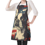 USA Flag United States Boston Terrier Dog Apron