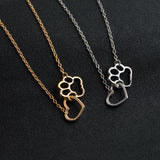 Dog Paw Heart Necklace