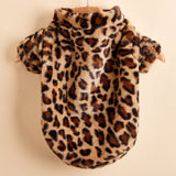 Warm Leopard Print Dog Jacket
