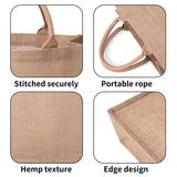 Custom Reusable Jute Burlap Tote Bag With Dogs Photo And Name