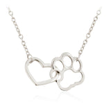 Dog Paw Heart Necklace