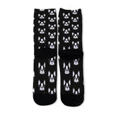 Bostie Faces Unisex Long Socks For Boston Terrier Lovers - Black