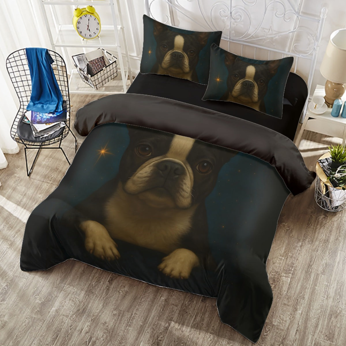 Midnight Stars Boston Terrier Four-Piece Bedding Set