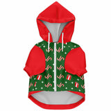 Holiday Candy Cane & Gift Box Dog Zip-Up Hoodie