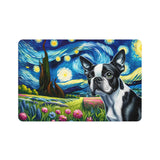 Dog Food Mat - Boston Terrier Starry Night Pet Feeding Mat (12x18)