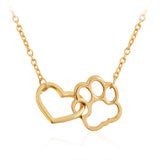 Dog Paw Heart Necklace