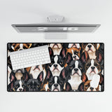 Boston Terrier Dogs Crowd Desk Mat - Stylish Office Accessory for Pet Lovers