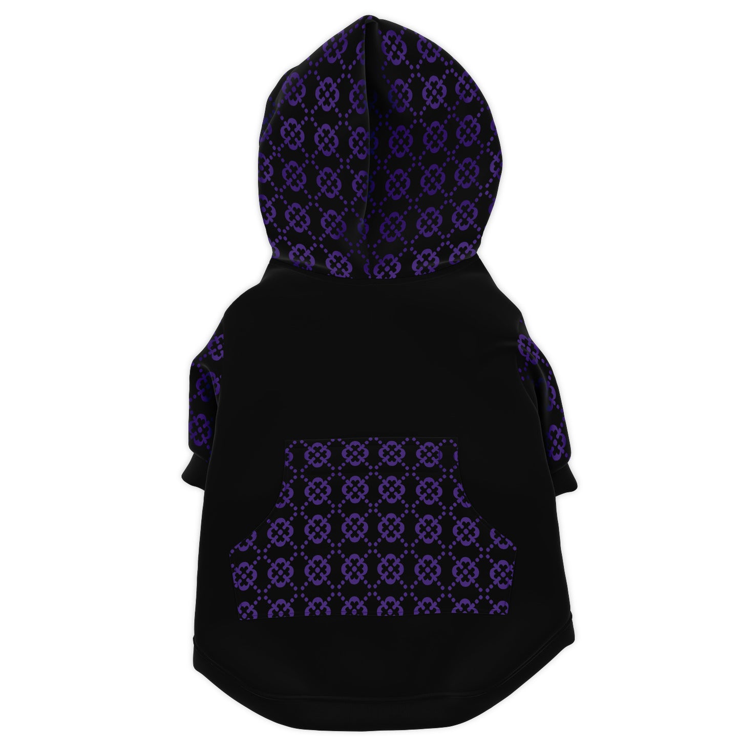 Fashion Dog Zip-Up Hoodie - Ornamental Purple Floral