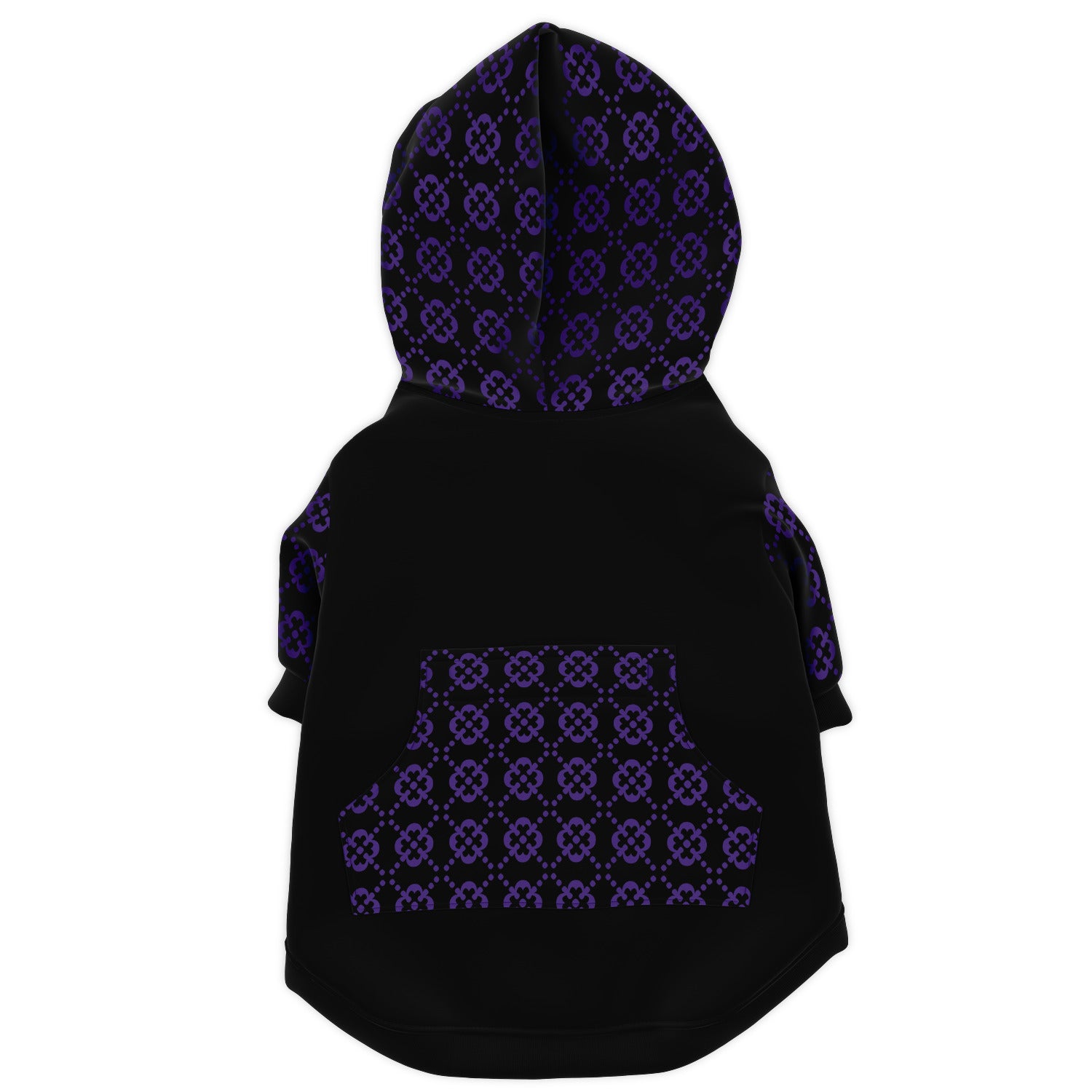 Fashion Dog Zip-Up Hoodie - Ornamental Purple Floral