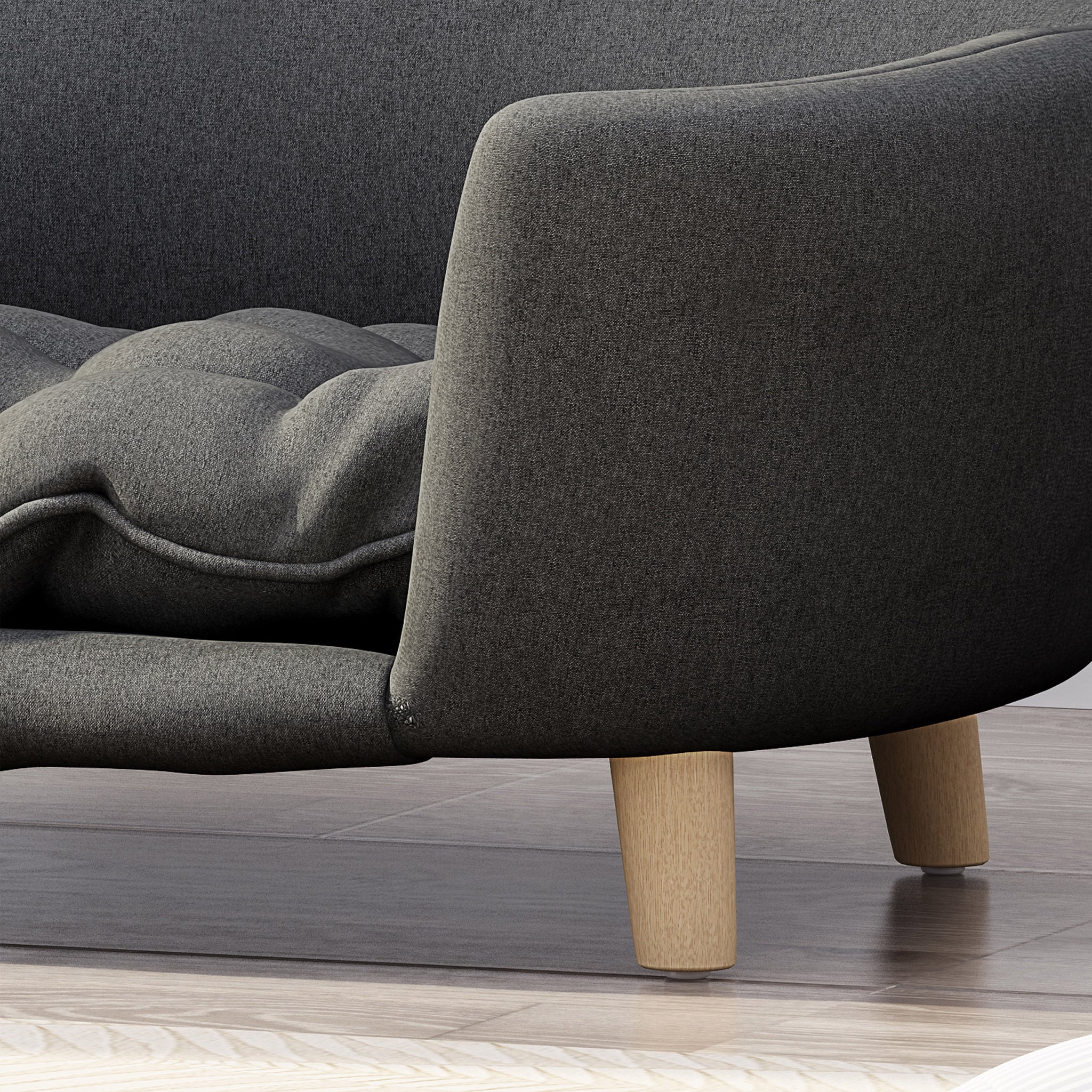 Mid-Century Modern Dog Bed - Dark Gray