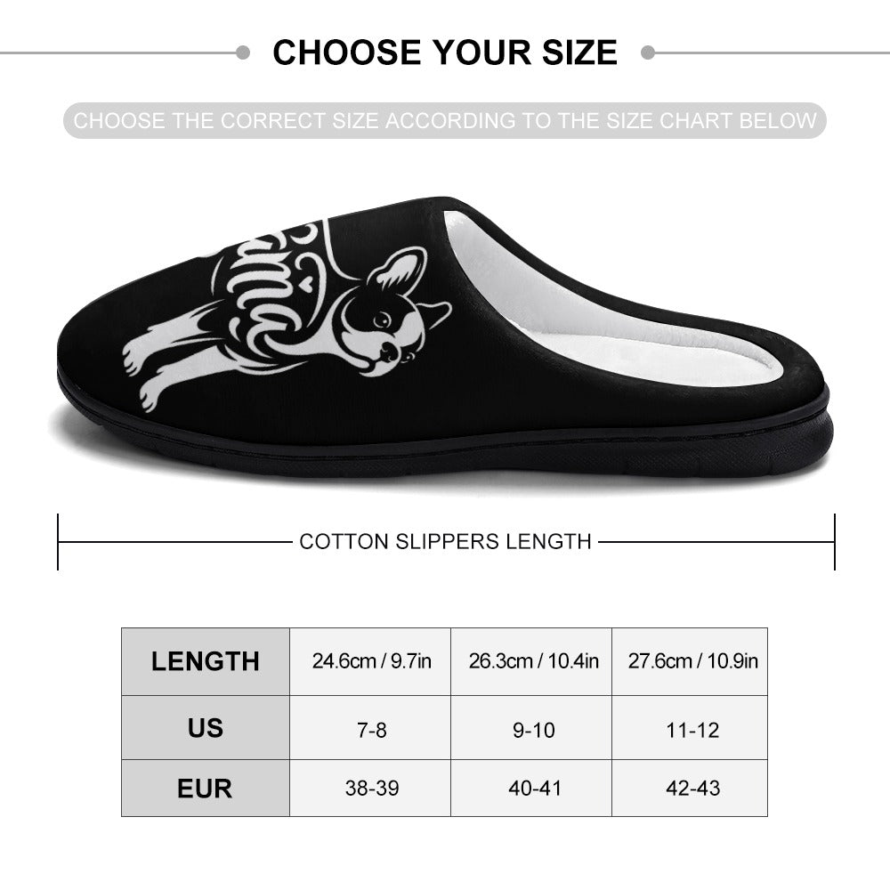 Boston Terrier Mama Cotton Slippers