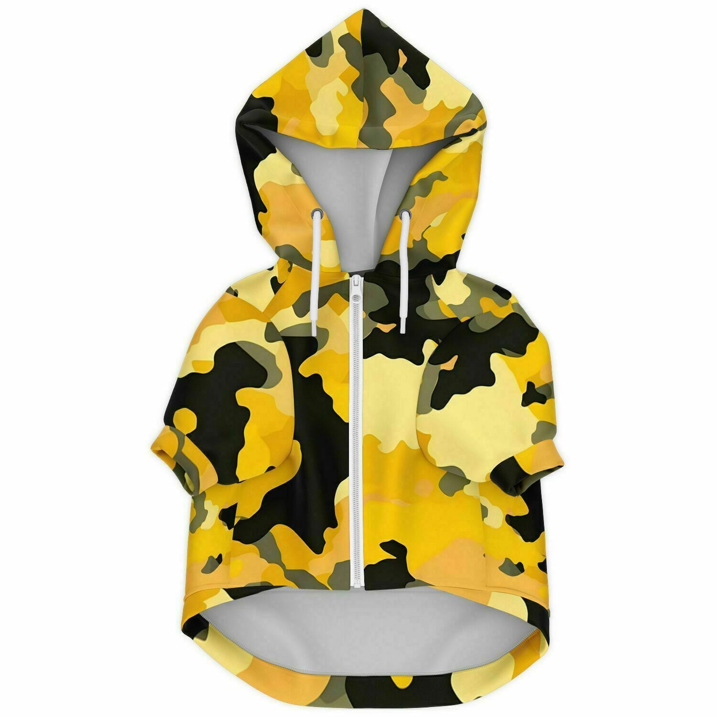Dog Zip-Up Hoodie - Yellow Army Camouflage