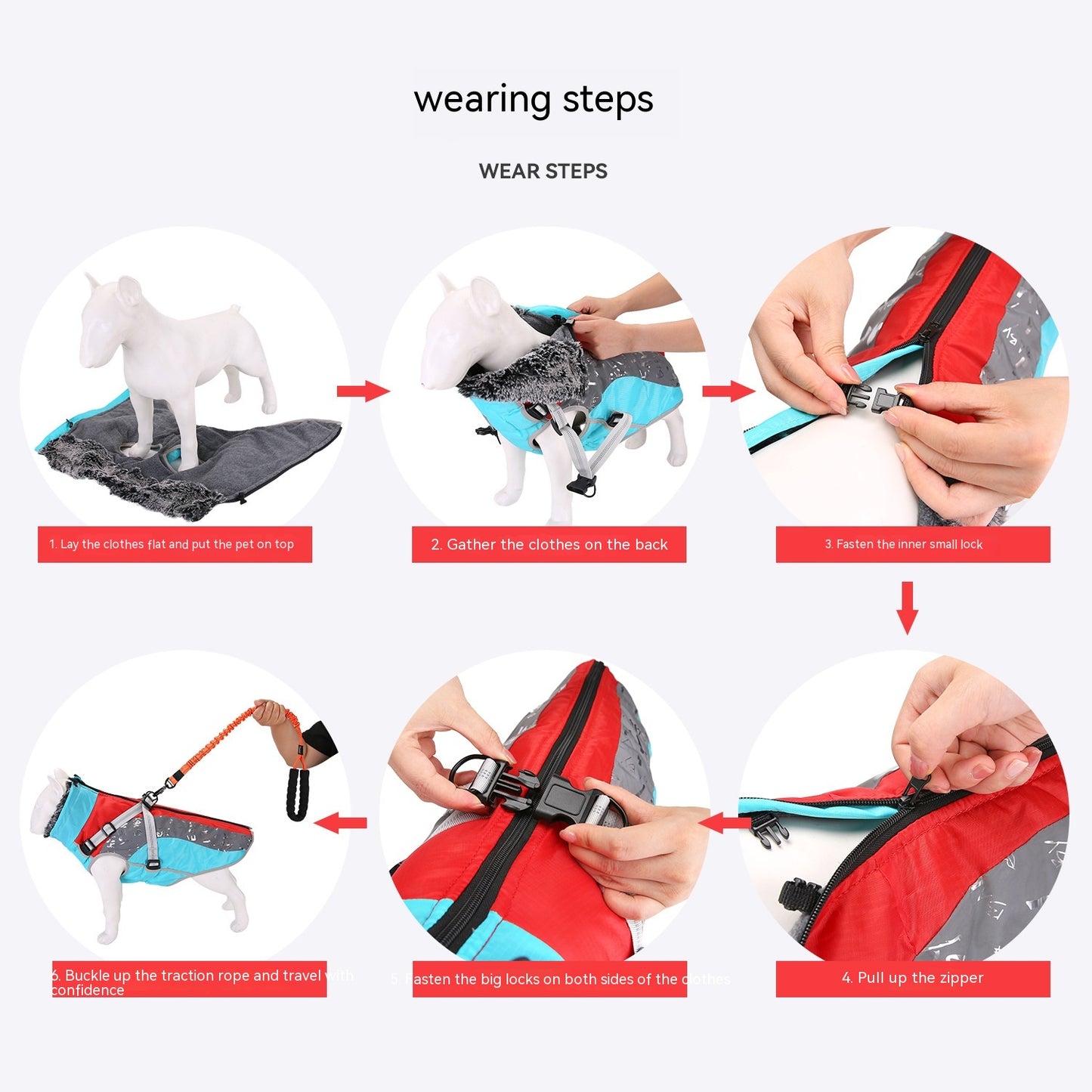 Dog Windproof Cotton-padded Polar Fleece Coat