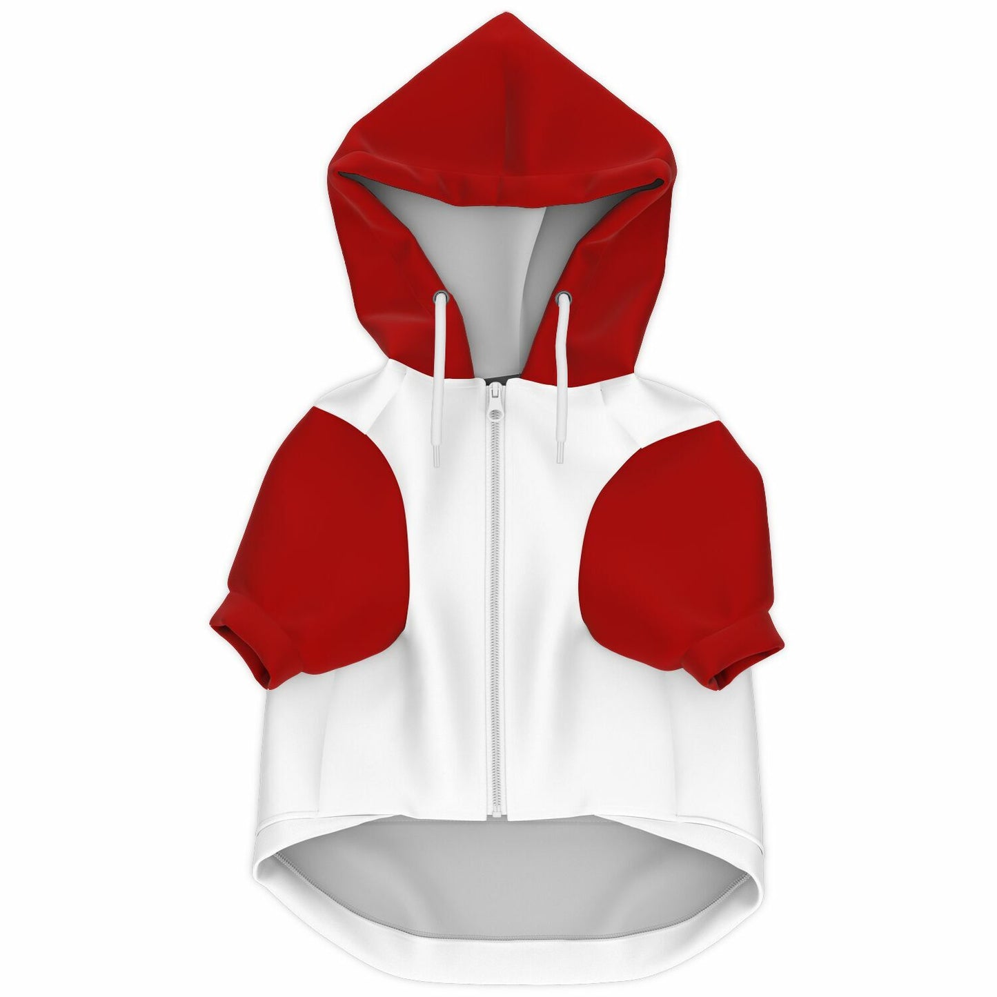 Santa's Little Helper Dog Zip-Up Hoodie - White and Red