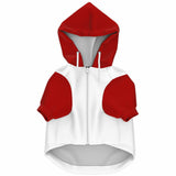 Santa's Little Helper Dog Zip-Up Hoodie - White and Red