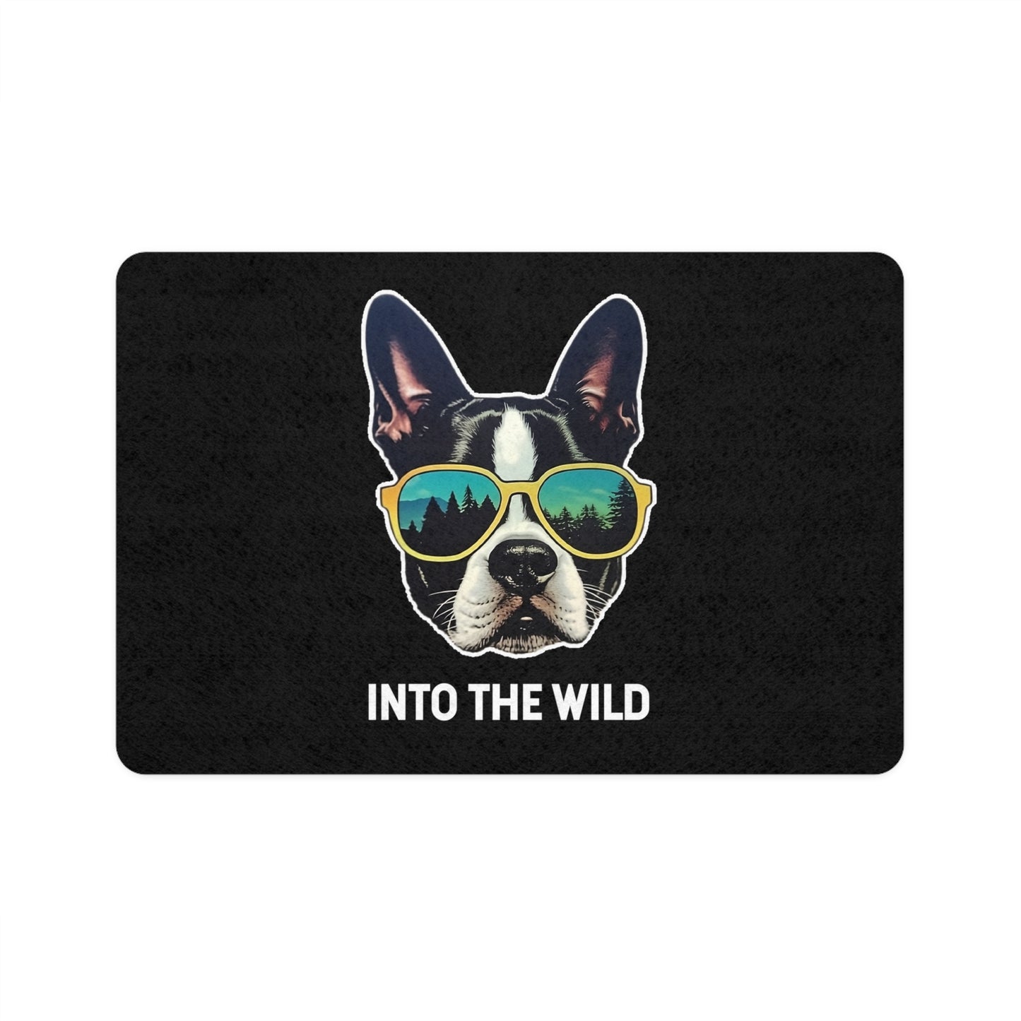 Dog Food Mat - Into The Wild Boston Terrier Pet Feeding Mat (12x18)