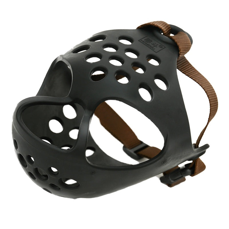 Boston Terrier Dog Muzzle Soft Rubber Anti-bite Mask