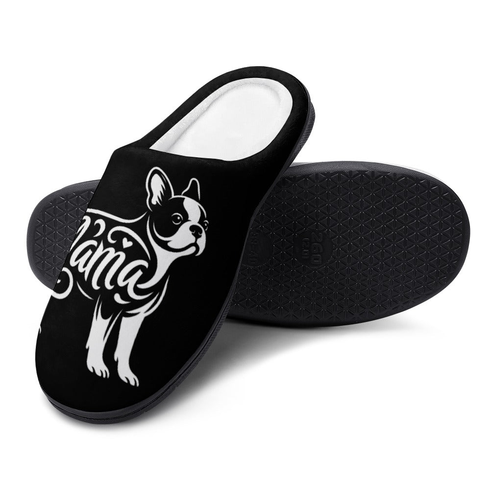 Boston Terrier Mama Cotton Slippers