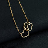 Dog Paw Heart Necklace