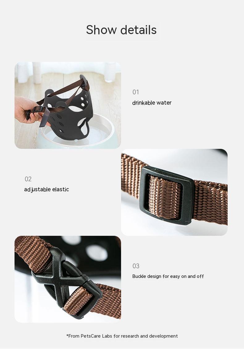 Boston Terrier Dog Muzzle Soft Rubber Anti-bite Mask