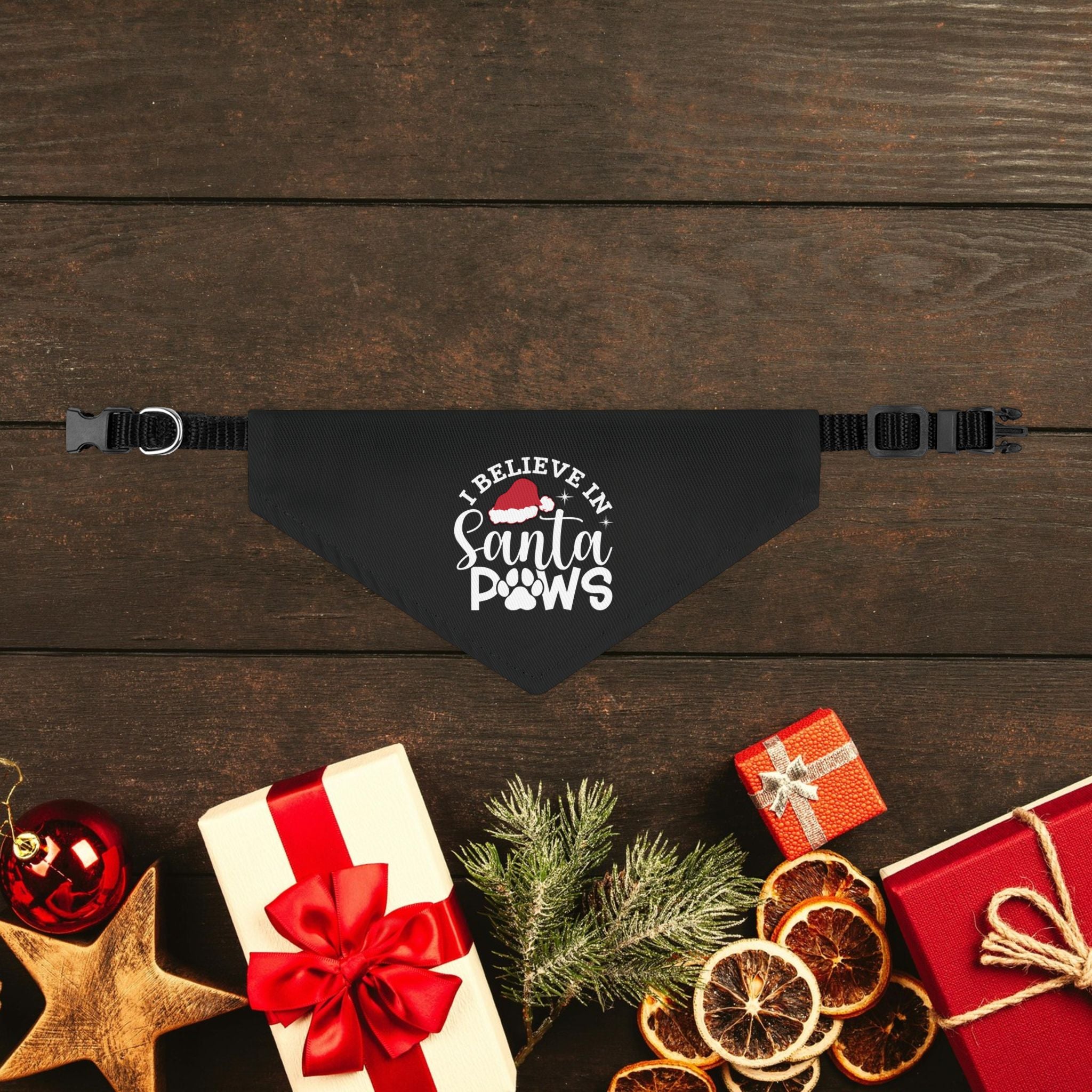 I Believe In Santa Paws Christmas Dog Bandana Collar