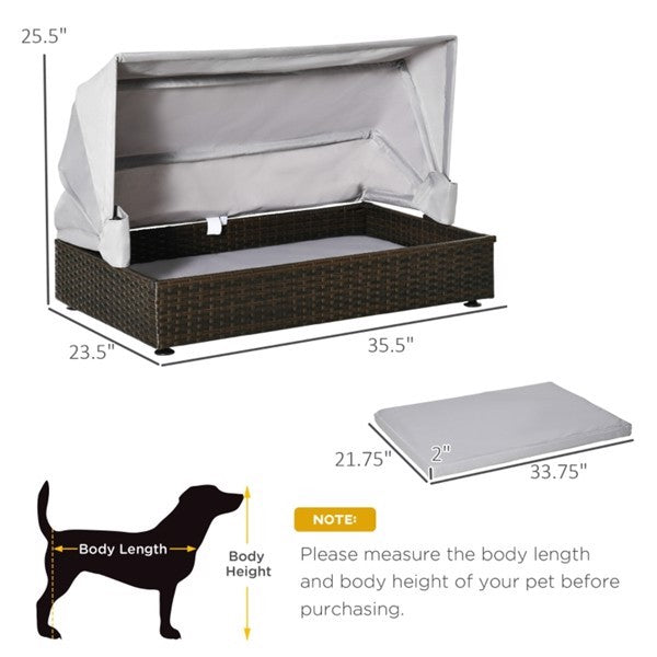 Dog Bed, Rattan Pet Sofa, Dog Tent
