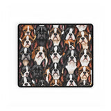 Boston Terrier Dogs Crowd Desk Mat - Stylish Office Accessory for Pet Lovers