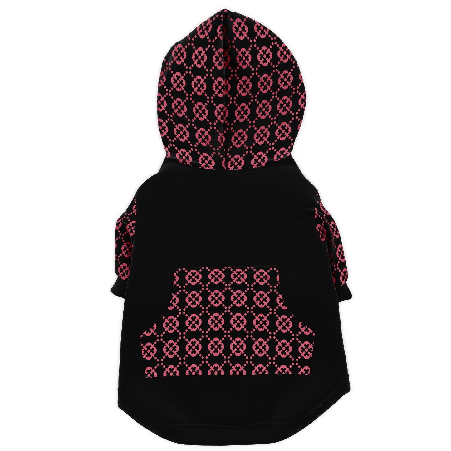 Fashion Dog Zip-Up Hoodie - Ornamental Pink Floral