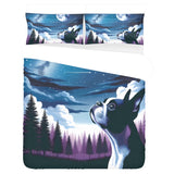 Boston Terrier Dog Gazing At The Starry Night Sky 3-Piece Bedding Set