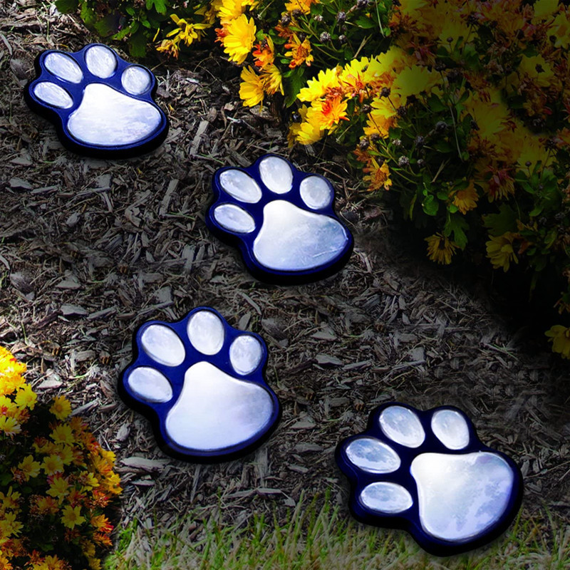 Solar Powered Dog Paw Print Lights LED Solar Lamps Garden