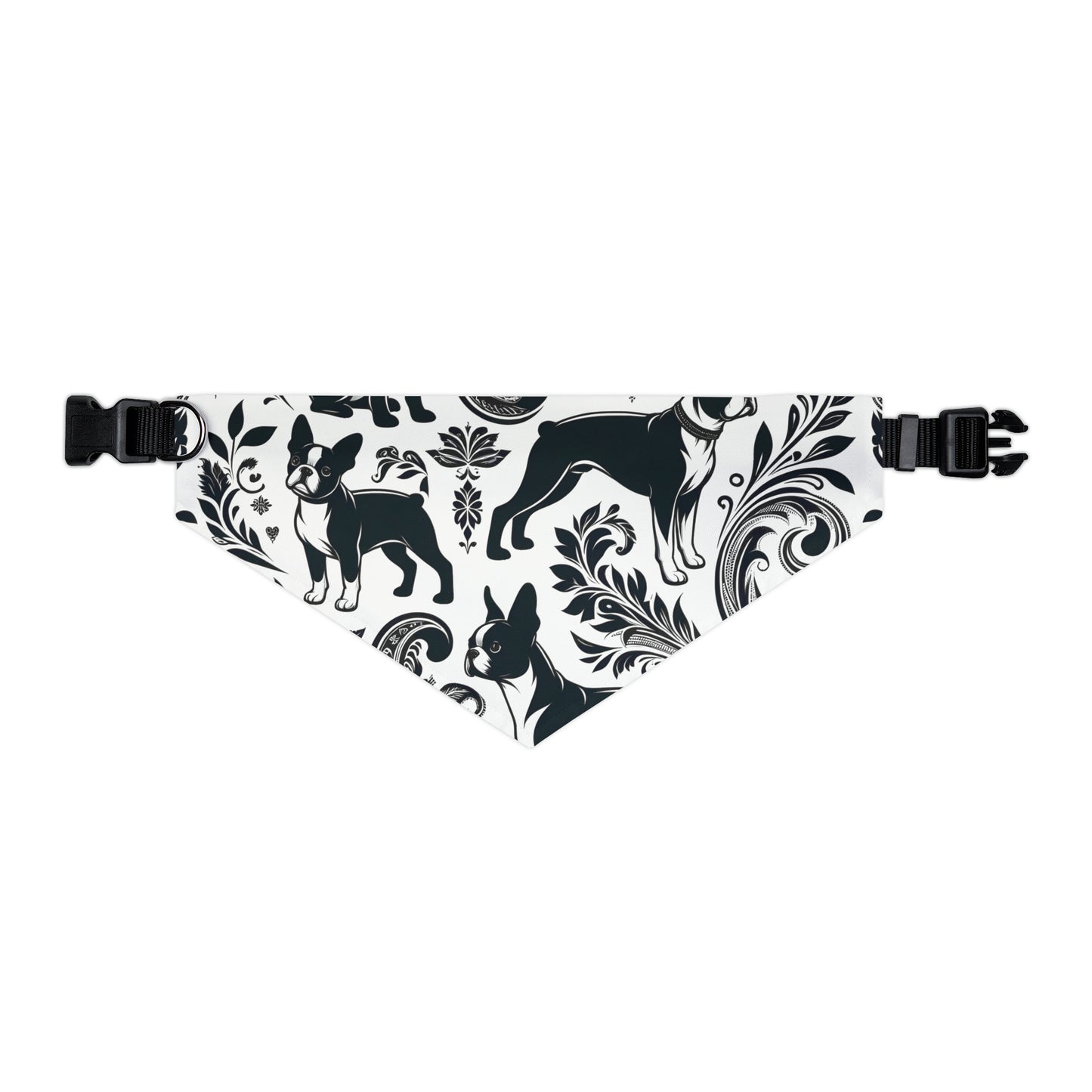 Paisley Boston Terrier Dog Bandana Collar