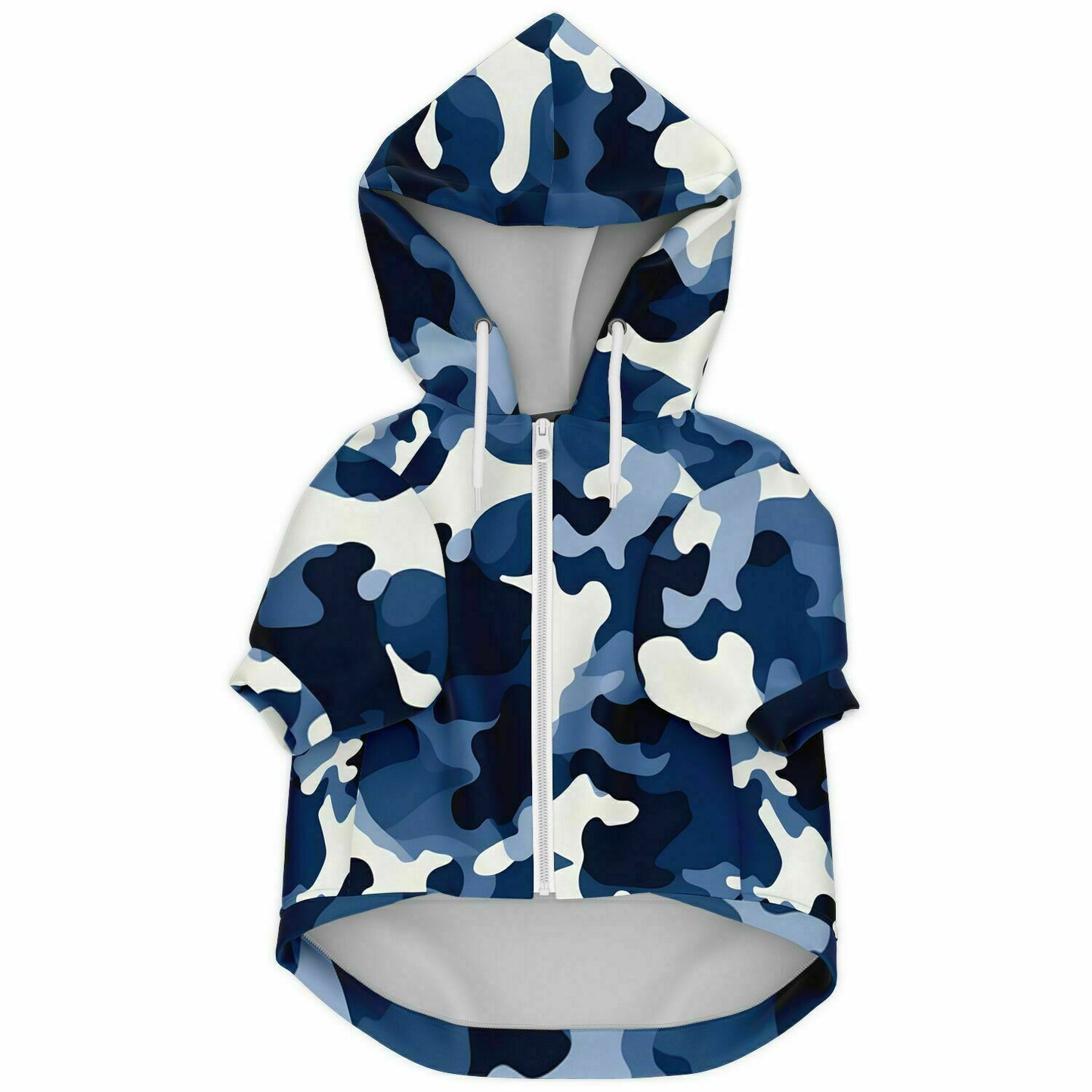 Dog Zip-Up Hoodie - Blue Army Camouflage