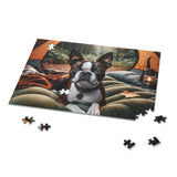 Camping Boston Terrier Dog Puzzle (120, 252, 500-Piece)