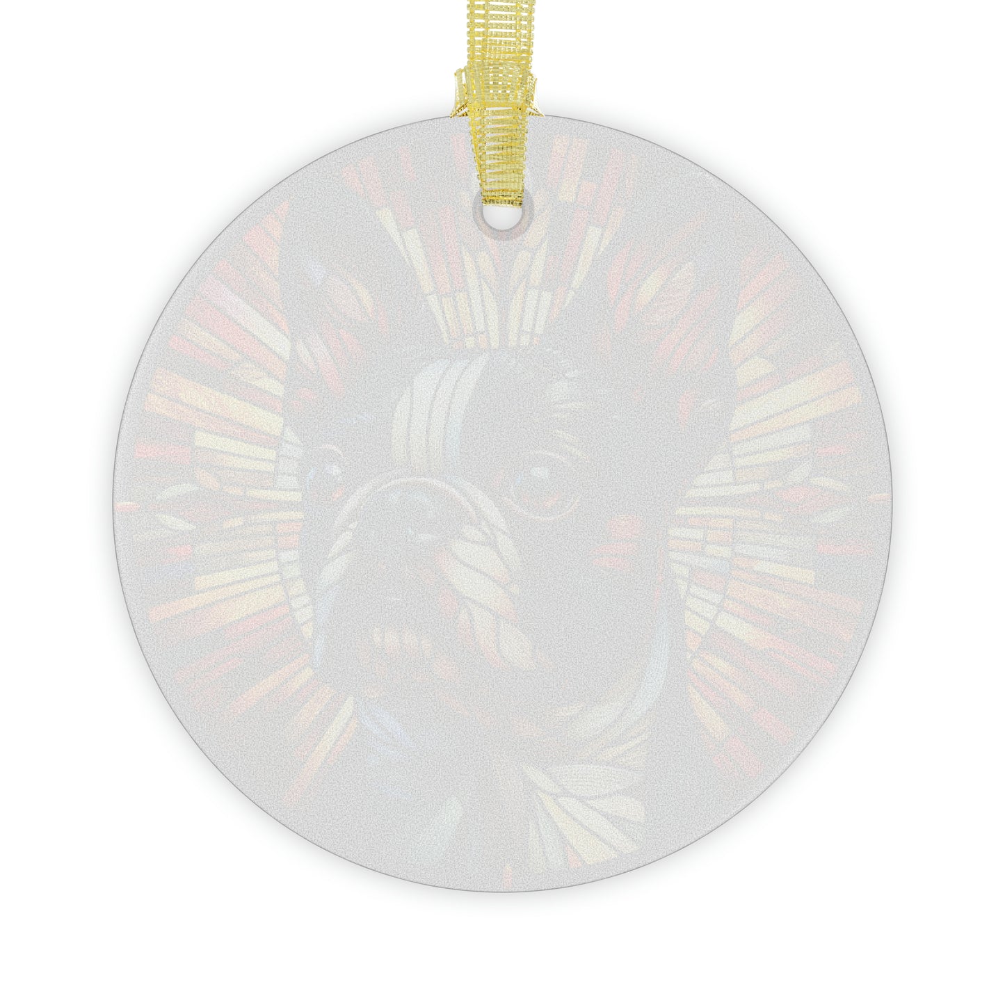 Colorful Geometric Boston Terrier Stained Glass Ornaments - Red and Warm