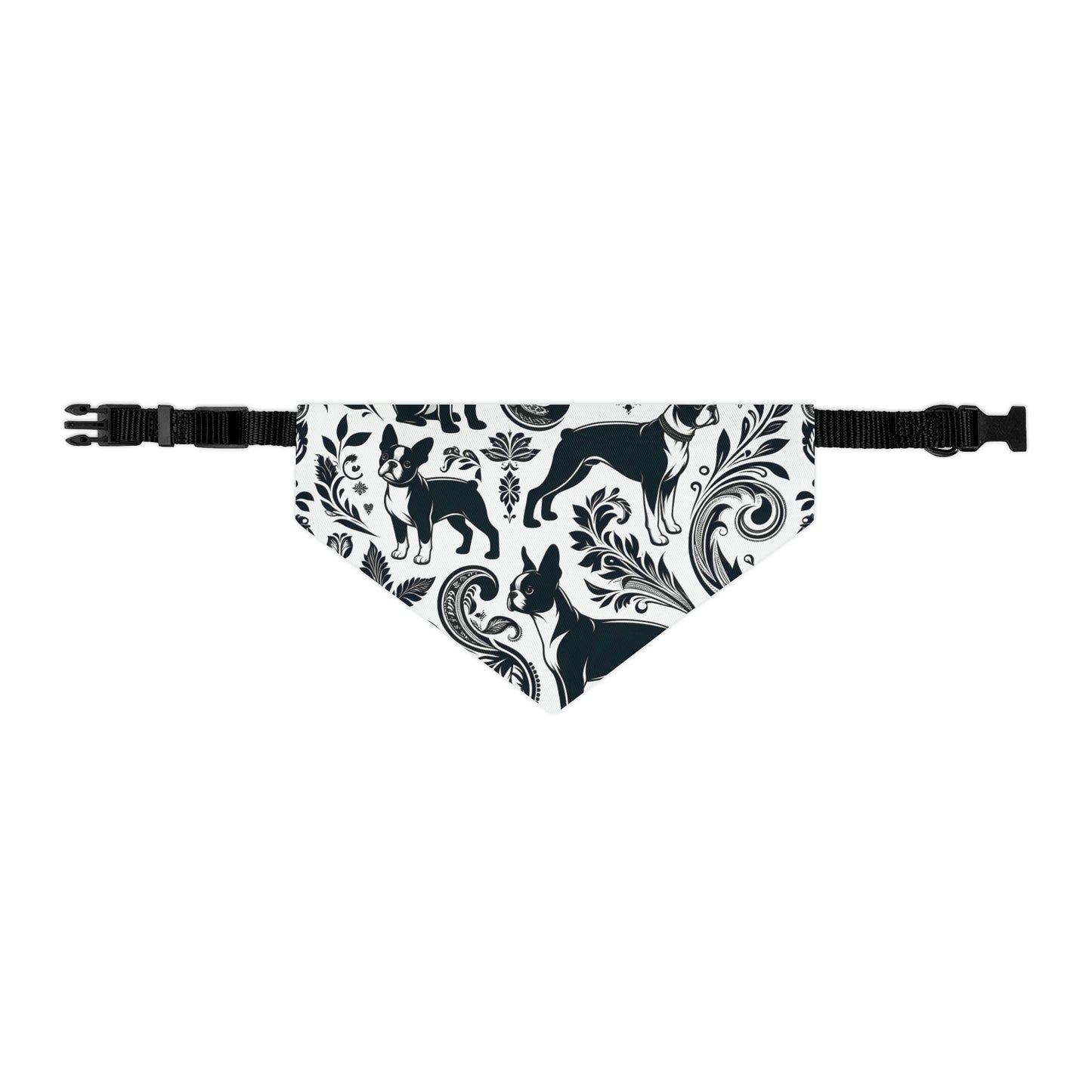 Paisley Boston Terrier Dog Bandana Collar