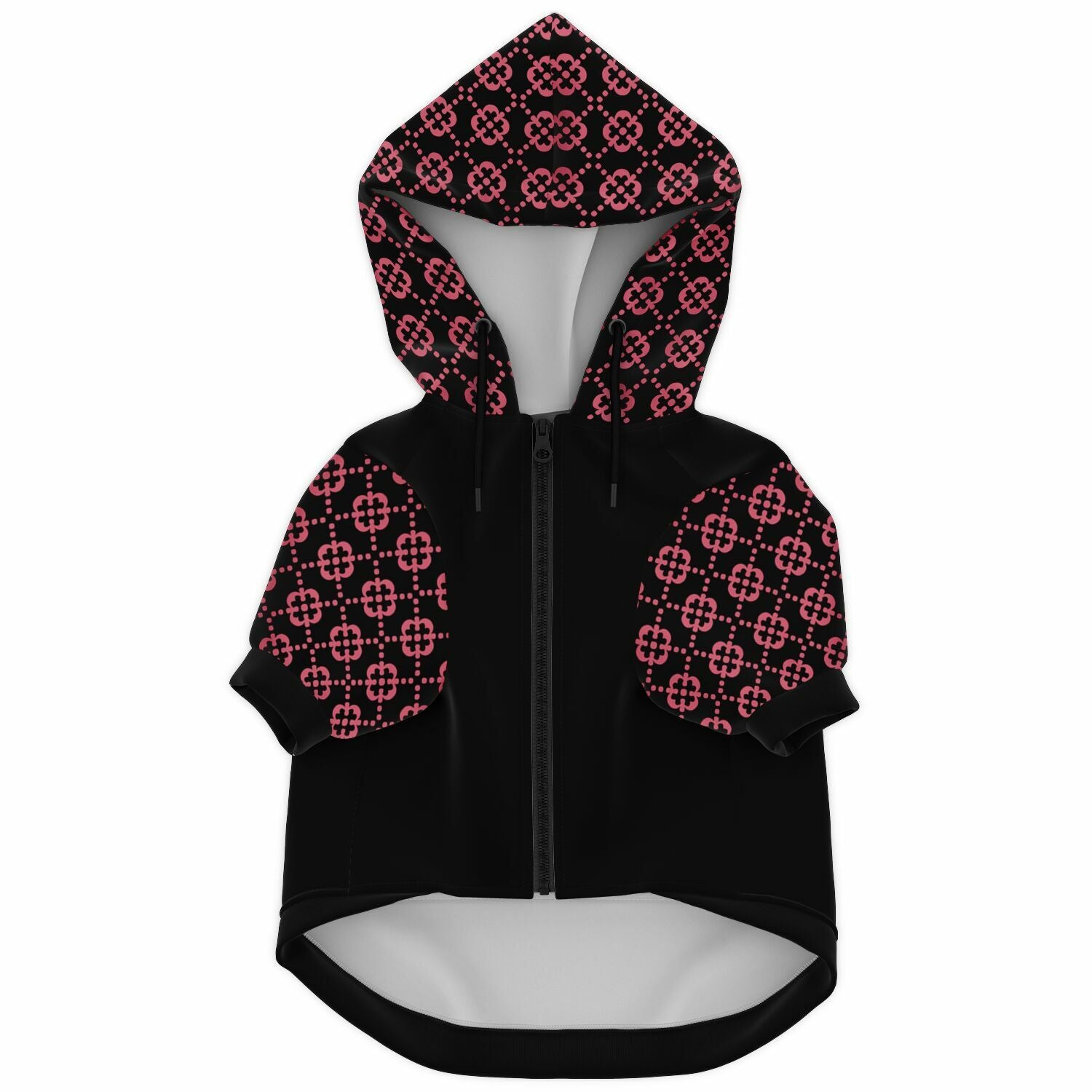 Fashion Dog Zip-Up Hoodie - Ornamental Pink Floral