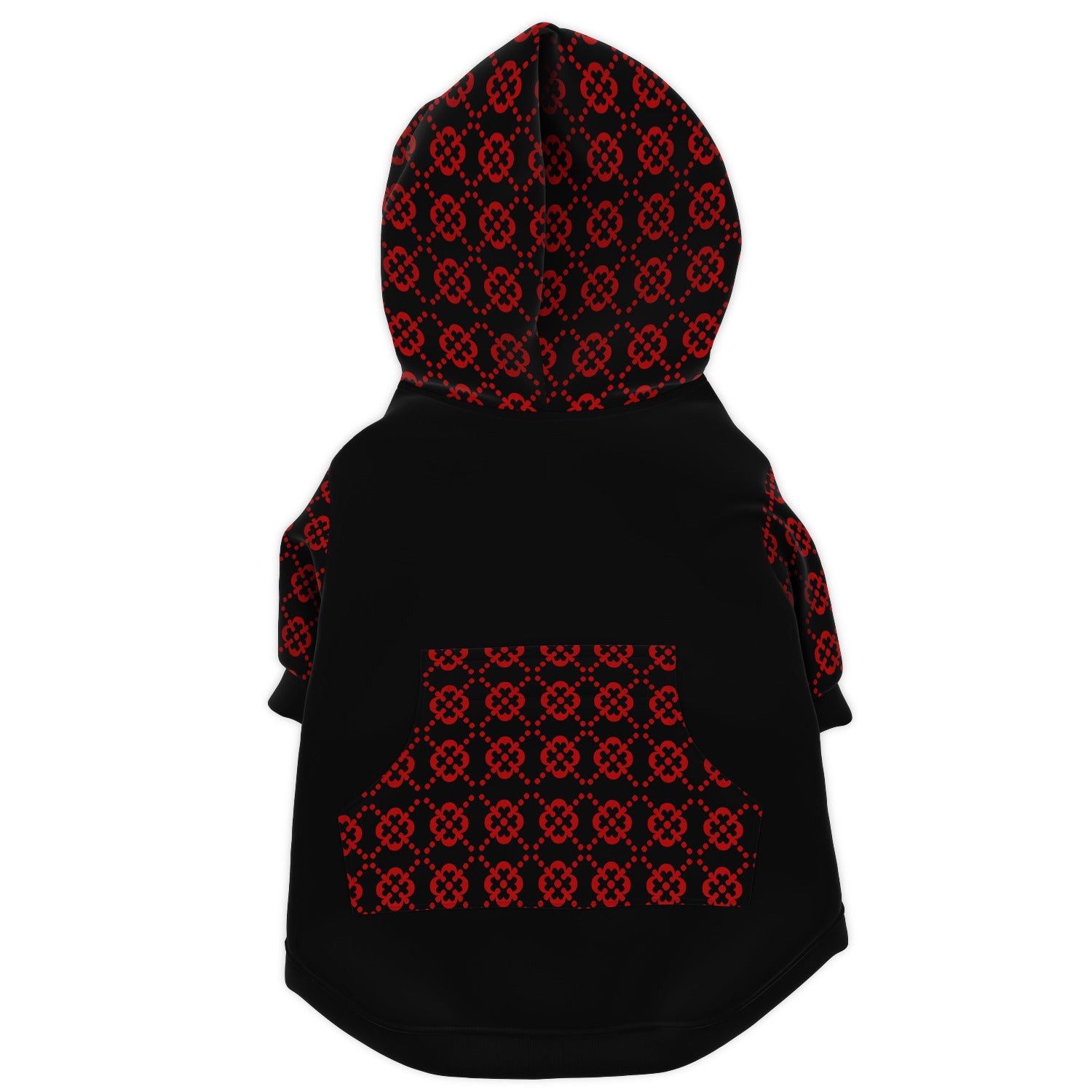 Fashion Dog Zip-Up Hoodie - Ornamental Red Floral
