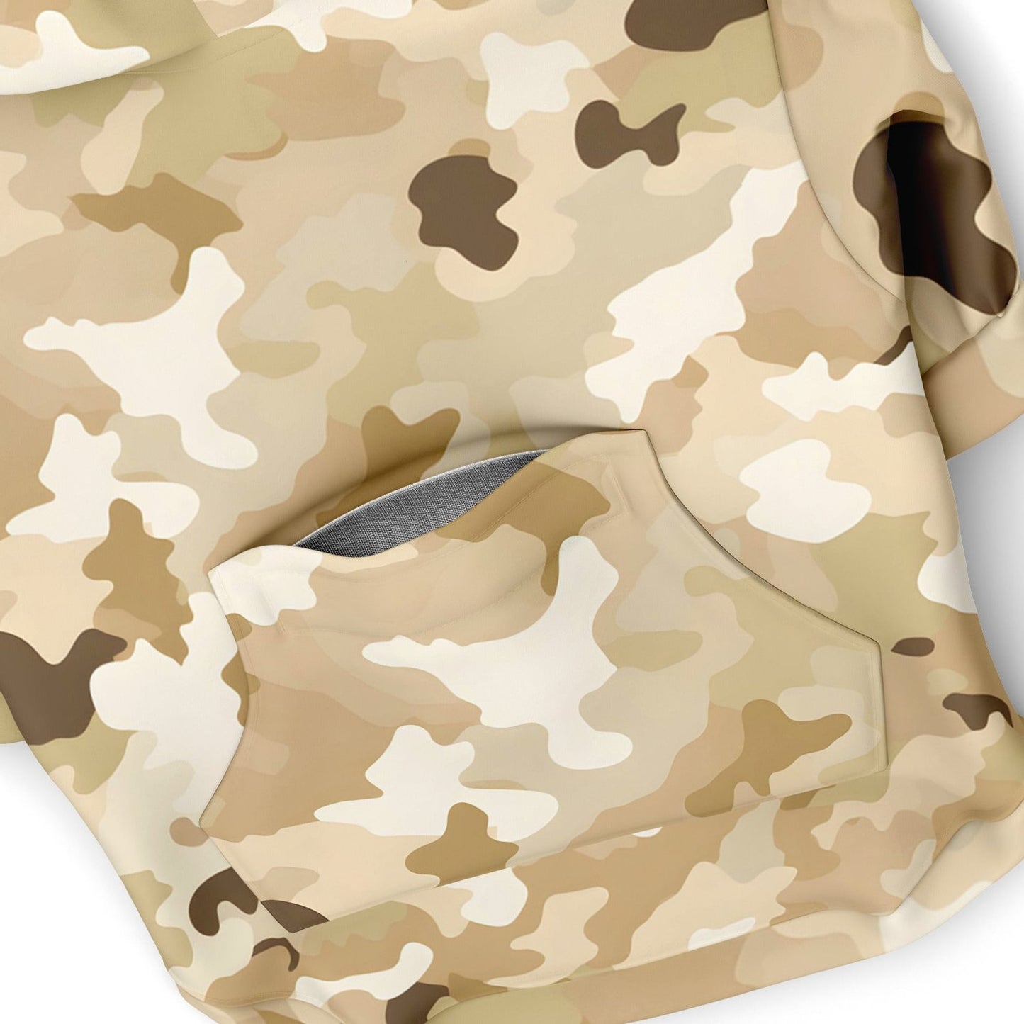Dog Zip-Up Hoodie - Light Brown Camouflage