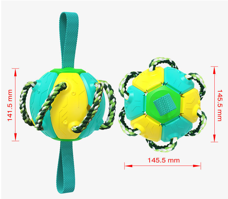 Interactive Dog Soccer Ball With Tabs Outdoor Training Toy