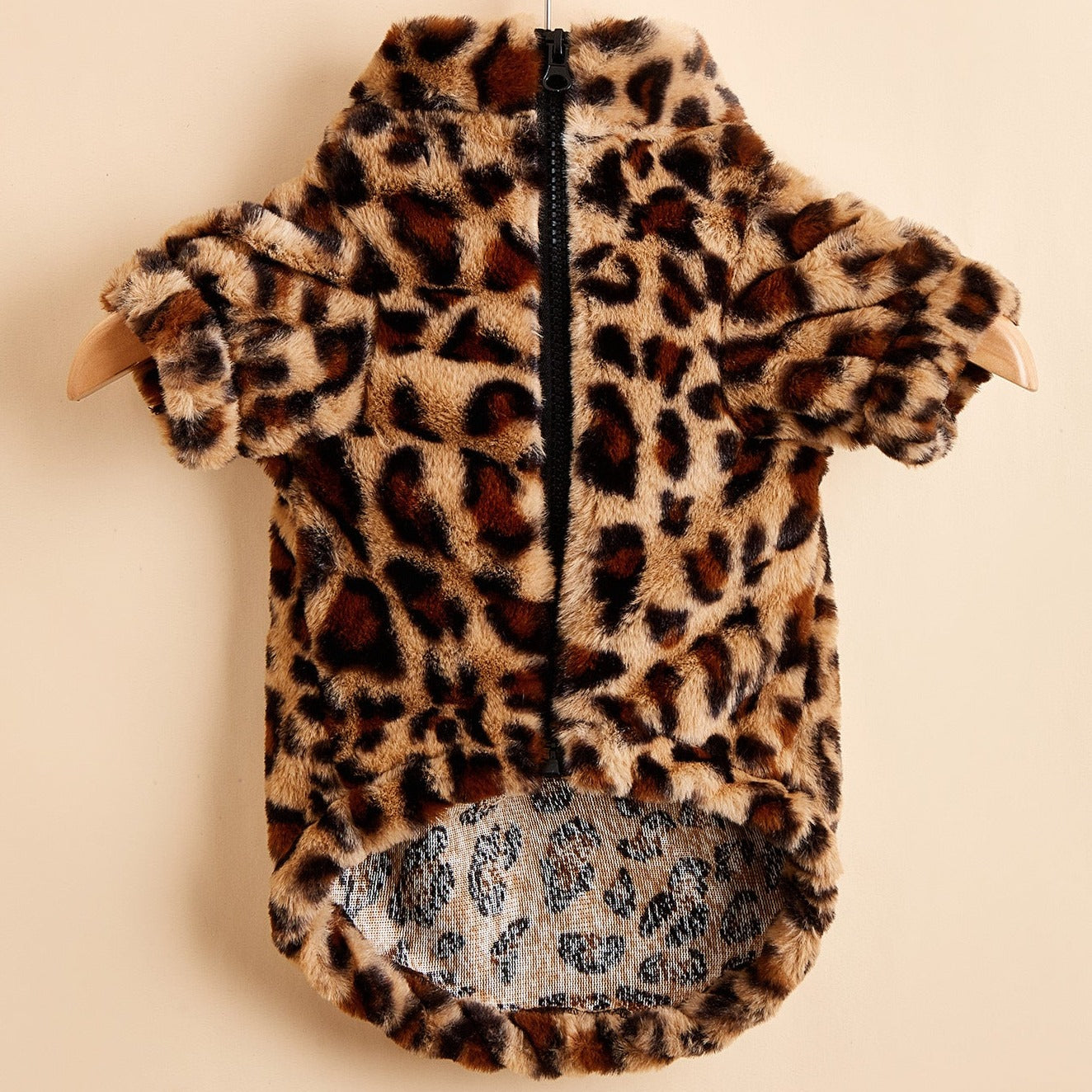 Warm Leopard Print Dog Jacket