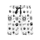 Boston Terrier Paws and Bones Men's Mid-Length Beach Shorts