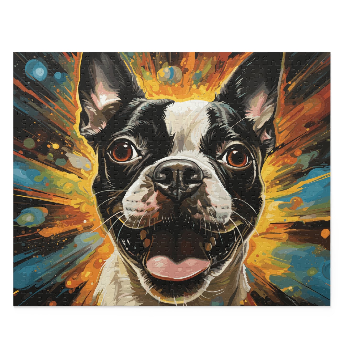 Zoomies Excitement Boston Terrier Dog Puzzle (120, 252, 500-Piece)