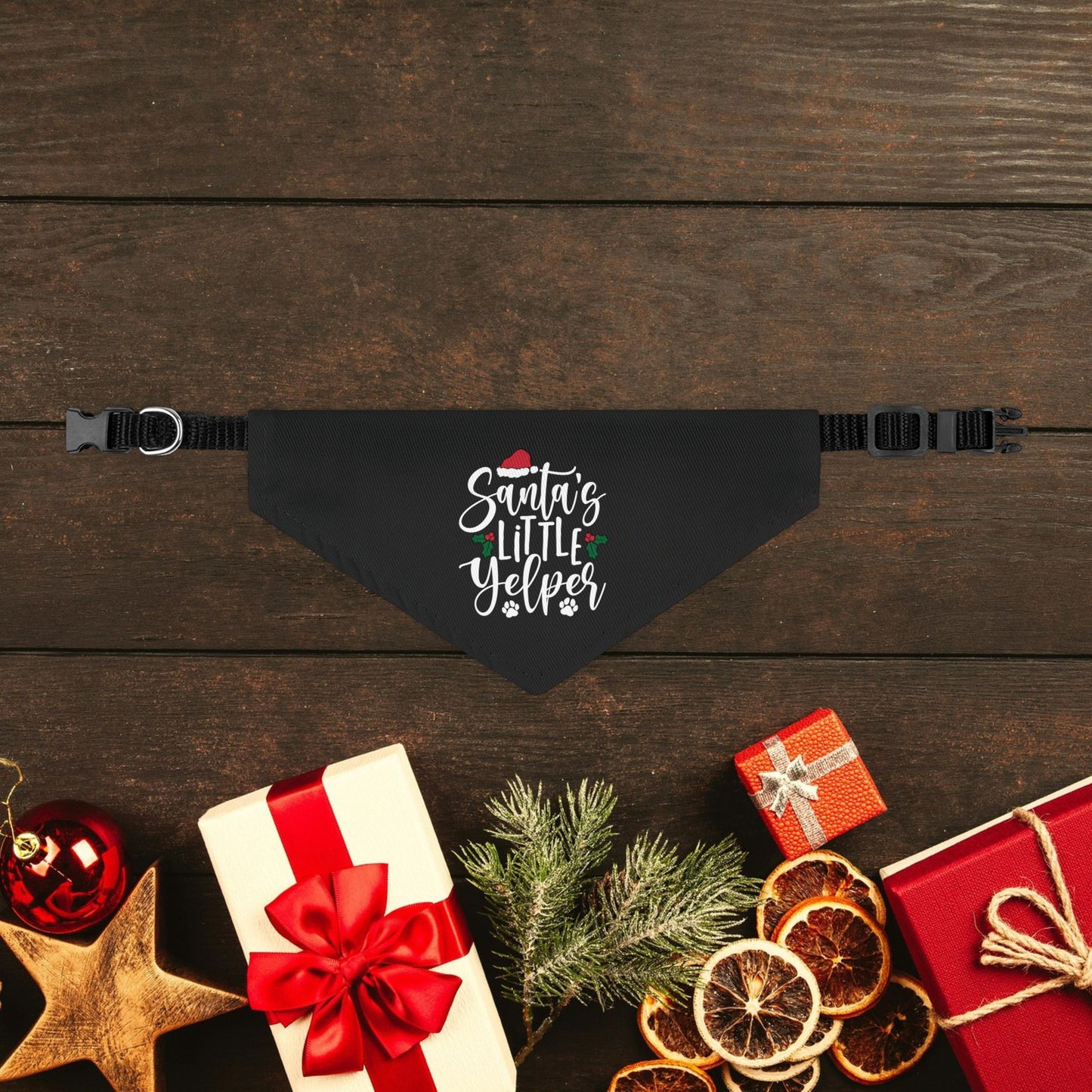Santa's Little Yelper Dog Bandana Collar