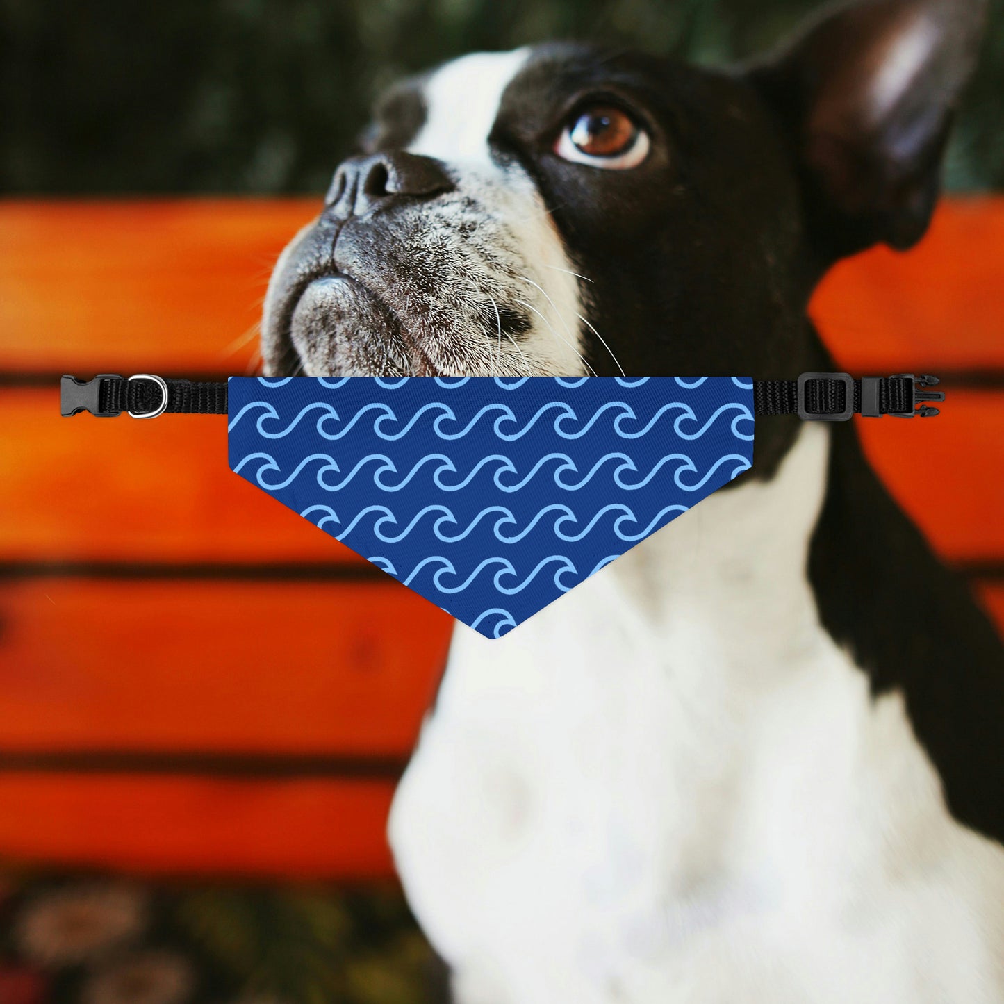 Blue Waves Dog Bandana Collar